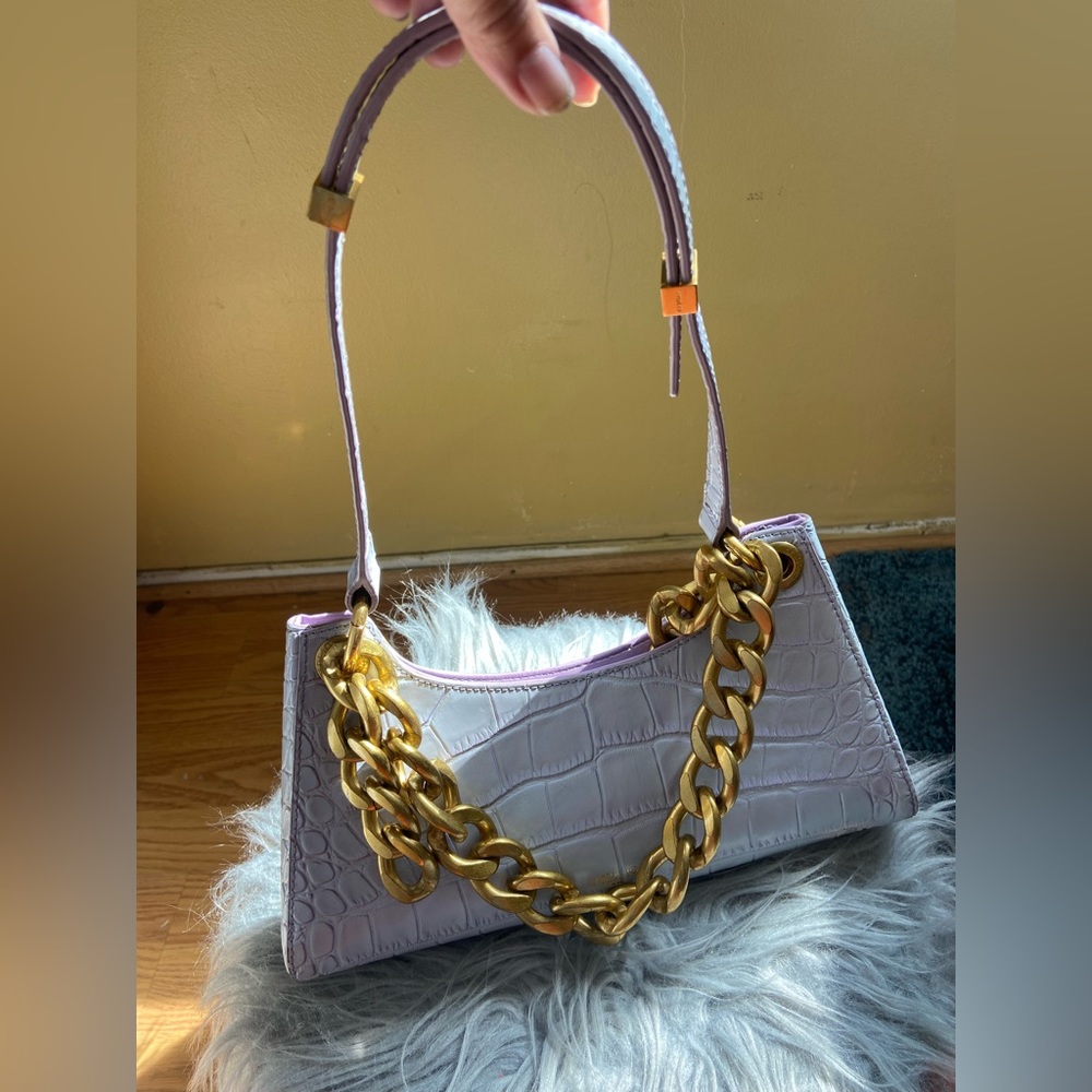 Apede Mod Purple Froggy Croc leather bag